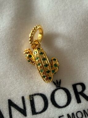 Pandora Sparkling Desert Cactus Pendant Charm RETIRED